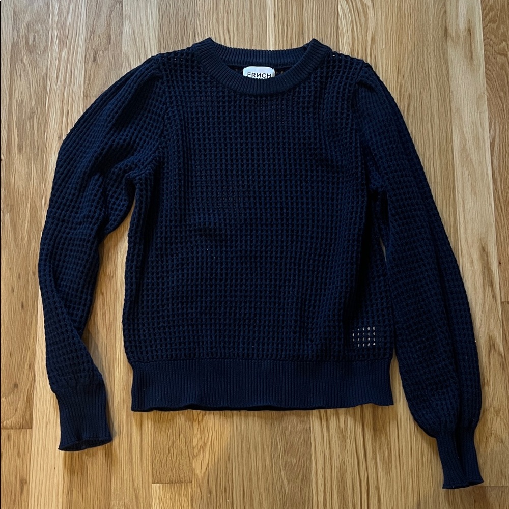 FRNCH Paris Navy Cotton Sweater, Medium